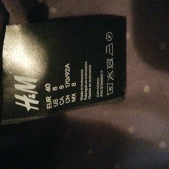 H&M Dress Size 8 Long Sleeve Polka Dot Preppy - Picture 5 of 8